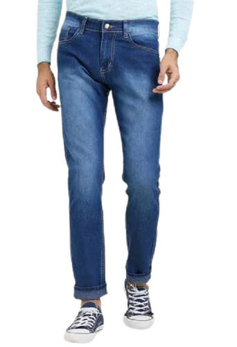 Straigth Regular Fit Plain Dyed Denim Men Jeans