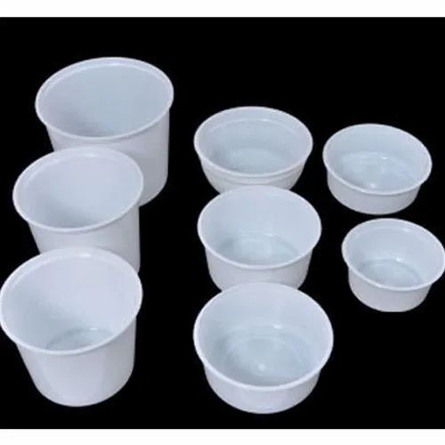 300-1500 Ml Plastic Plain Milky White Round Container For Packaging