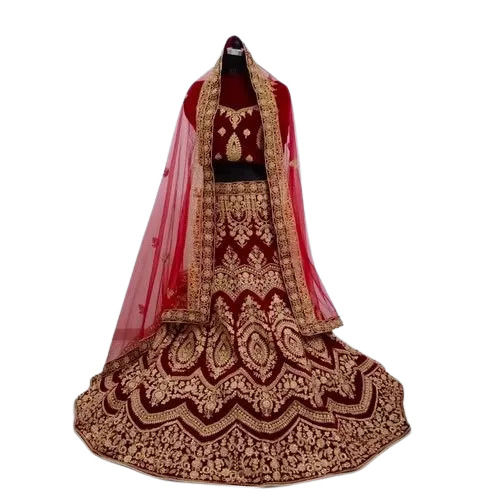 Attractive and Comfortable Embroidered Velvet Designer Lehenga