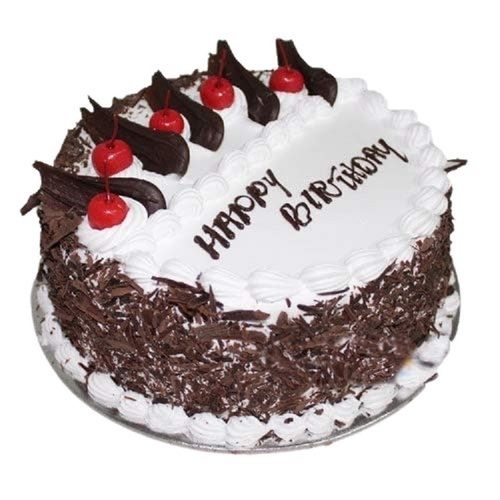 Delicious Round Yummy Eggless Chocolaty Sweet Black Forest Cake