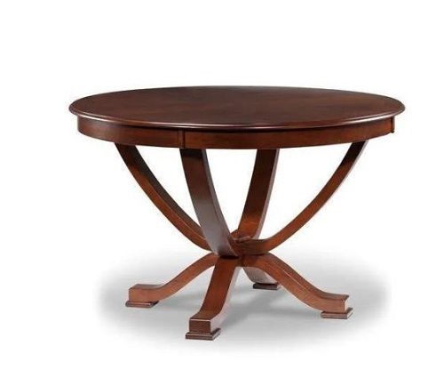 Machine Made Indian Style Solid Wood Polished Modern Round Table