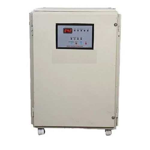 Modern Rectangular Ac Current Automatic Controlled Three Phase Voltage Stabilizer Ambient Temperature: -20 C To +50 Celsius (Oc)