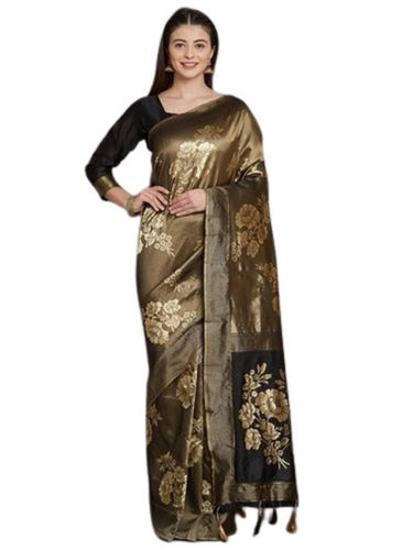 Partywear Printed And Ultra Soft Silk Banrasai Saree With Blouse Piece