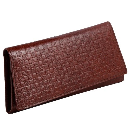 Rectangle Plain Genuine Leather Zipper Closure Clutches For Ladies