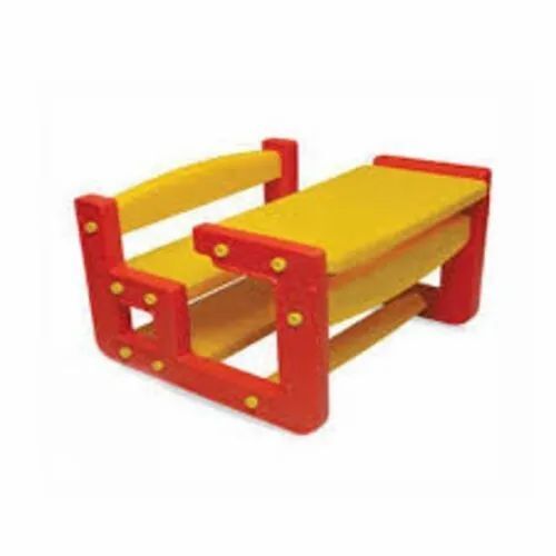 Red And Yellow Plastic School Bench