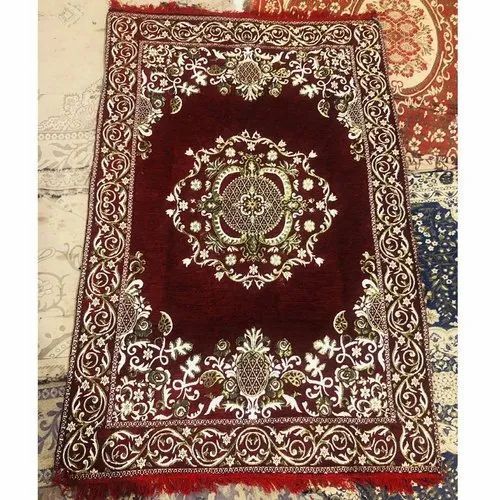 Red Hand Knotted Cotton Printed Carpets Application: Industrial