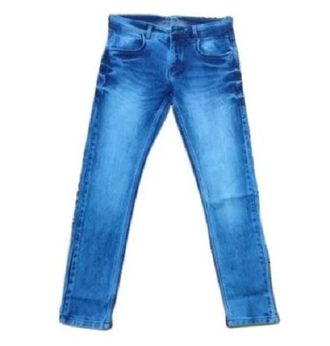 Slim Fit Straight Plain Dyed Denim Mens Jeans