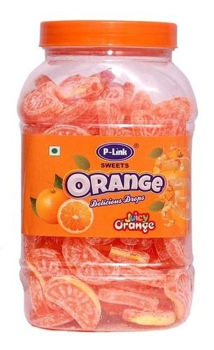 Sweet And Sour Taste D Shaped Eggless Solid Juicy Orange Candy