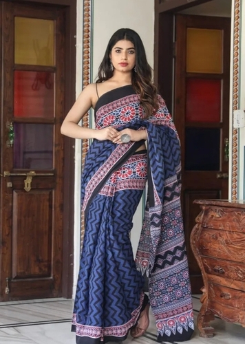 Women Casual Wear Multicolor Cotton Silk Saree Without Blouse Piece
