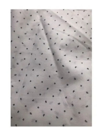 White 100 Meter Length Casual Wear Printed Cotton Fabric For Making Garment