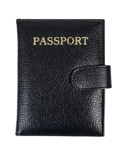 5.5x4.25 Inches Rectangular Button Closure Leather Passport Cover