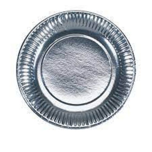 Silver 8 Inch Plain Round Single Use Disposable Paper Plates 