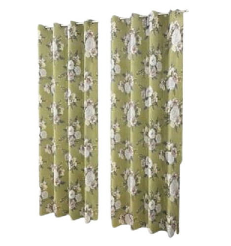 Green 8 X 3 Foot Size Polyester Printed Door Curtain For Bedroom