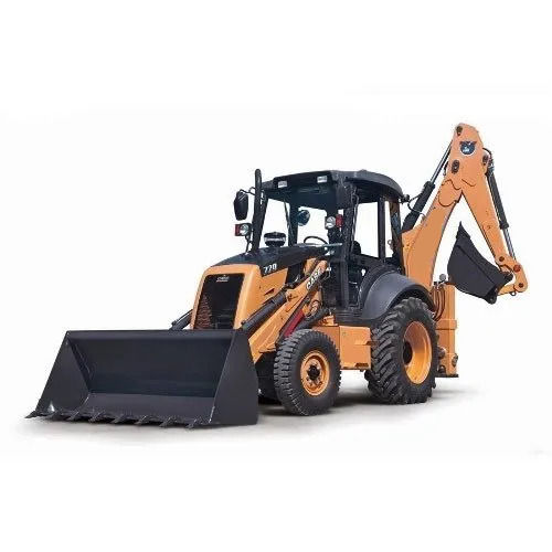 Yellow Air Cooling Semi Automatic Control Highly Efficient Case Backhoe Loader