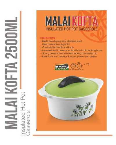 Multi Malai Kofta 2500Ml Insulated Hot Pot (Casserole) For Kitchen