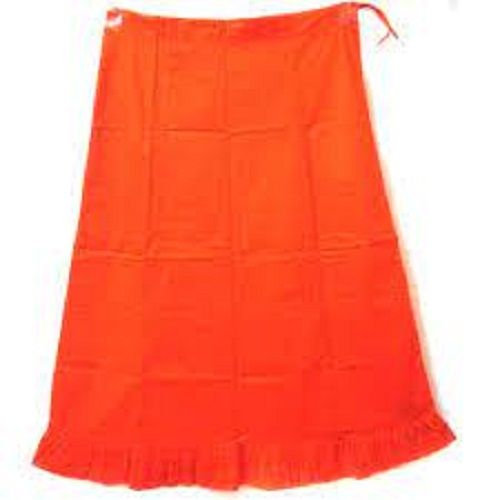 Orange Plain Dyed Pattern Drawstring Breathable Pure Cotton Petticoat