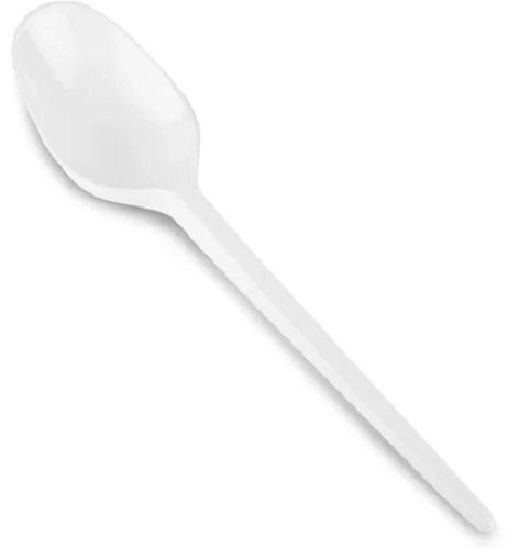 White Plastic Machine Made Disposable Spoon For Event And Party