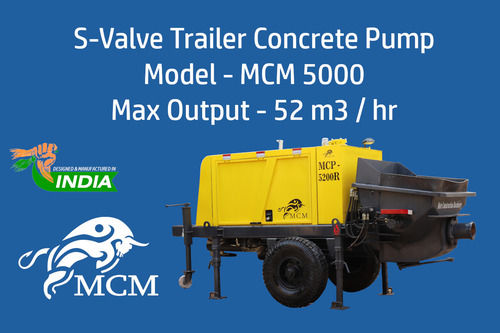 Portable S Valve Trailer Concrete Pump (Mcm 5000) Application: Commercial