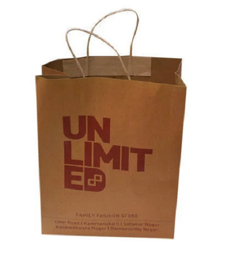 100 Percent Eco Friendly Single Compartment Disposable Printed Kraft Paper Bag