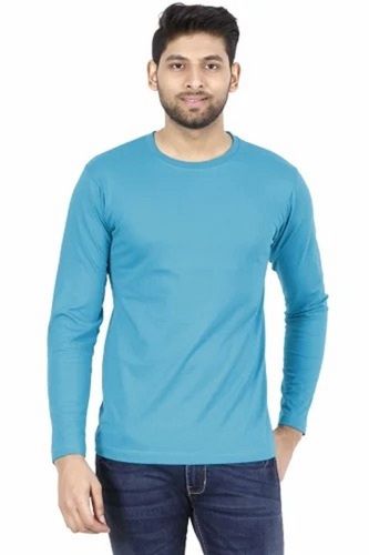 Quick Dry And Washable Plain Cotton Round Neck T-shirt For Men