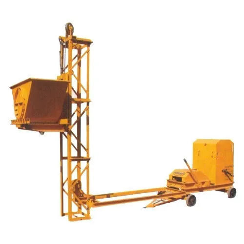 Semi Automatic Mild Steel Tower Hoist With Trolley For Construction Industry Capacity: 320 Kg/Hr