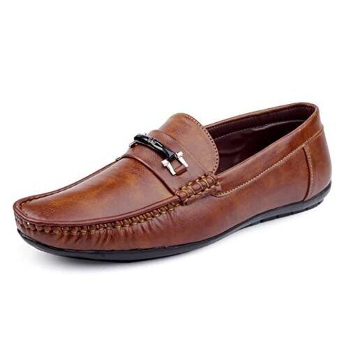 Brown Tpr Sole Scratch Resistance Leather Stylish Loafer Shoes For Men ...