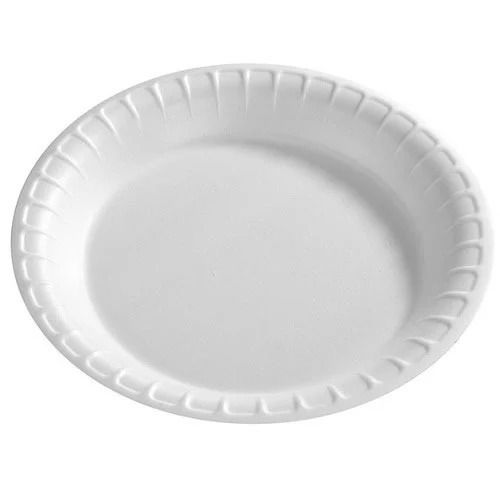 White 12 Inches Disposable Round And Plain Thermocol Dinner Plates