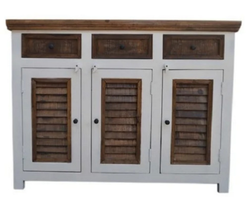 150x40x90 Cm Polished Handmade Three Door Wooden Sideboard