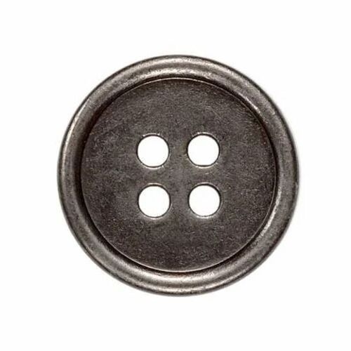 4 Holes 18mm Round Corrosion Resistant Polished Metal Button