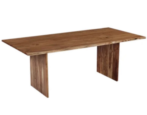 Handcrafted Solid Oak Dining Table - 47x23.5x18 Cm | Durable, Polished Natural Finish, Ethnic Brown Color, No Assembly Required, Rustic Charm