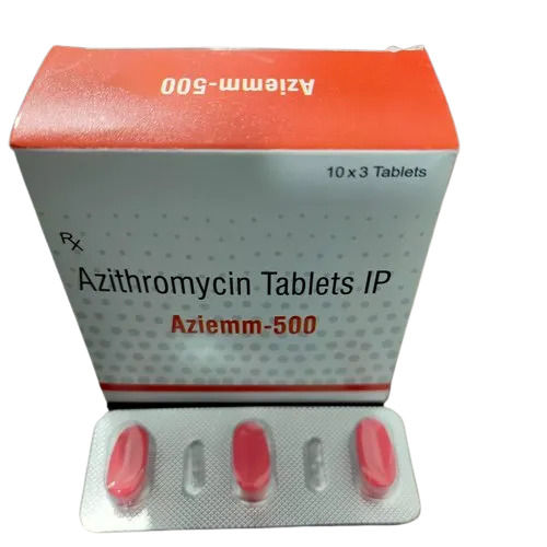 Anti Infective Medical Grade Solid Form Aziemm-500 Azithromycin Tablets