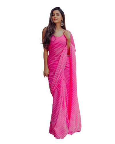 Casual Wear Bollywood Style Anti Wrinkle Striped Soft Pure Chiffon Saree