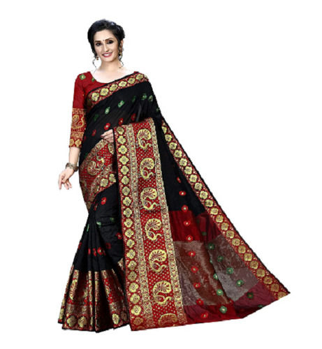 Designer Cotton Embroidered Saree