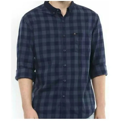 Full Sleeves And Classic Collar Cotton Checked Shirts For Mens
