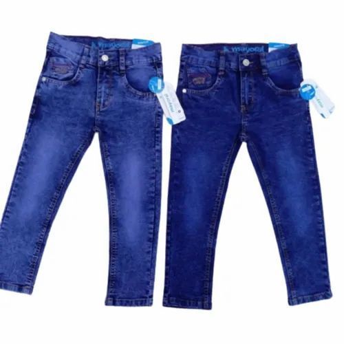 Kids Regular Fit Blue Denim Jeans For Casual Wear