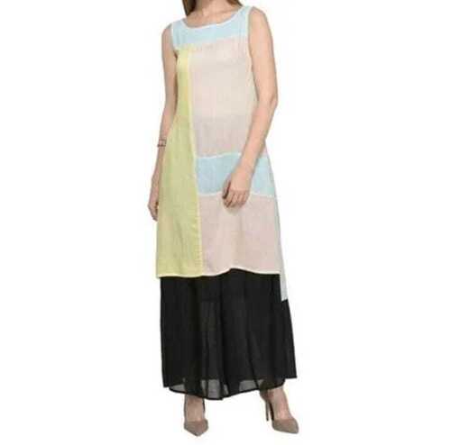 Ladies Attractive Design And Plain Cotton Rayon Long Dress