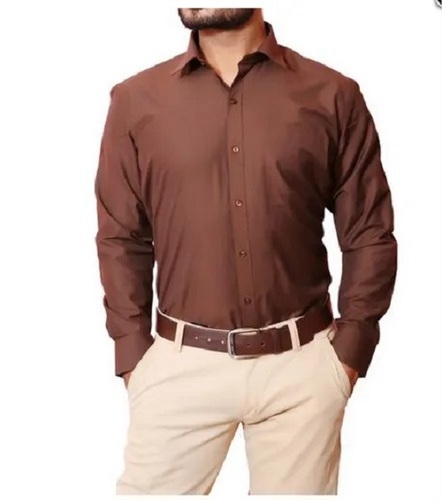 Mens Full Sleeves Washable And Light Weight Cotton Plain Shirts