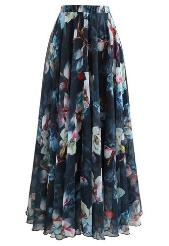 Quick Dry And Washable Printed Chiffon Skirt - Size 90x30x1.5cm