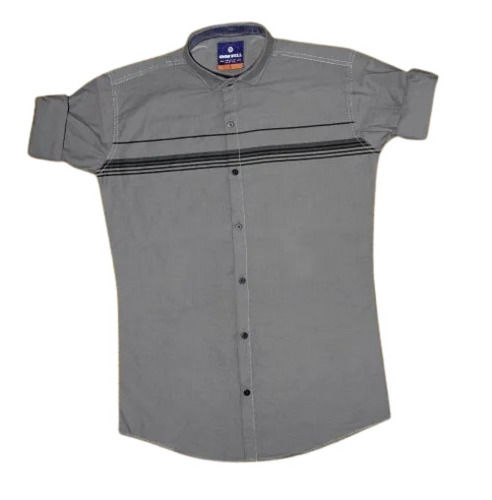 Washable Casual Wear Full Sleeves Plain Cotton Striped Shirt