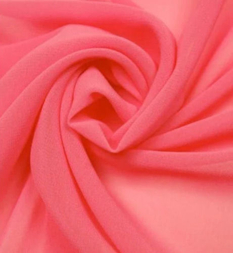 Pink 44 Inches Wide Hand Washable Anti Wrinkle Plain Dyed Georgette Fabric