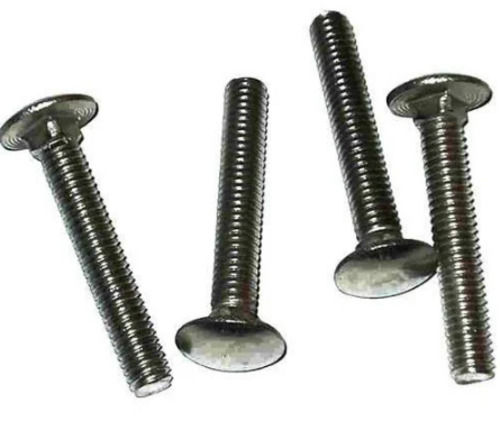 Silver 54 Mm Quenched Round Head Galvanized Mild Steel Carriage Bolt