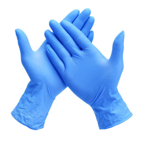 Sky Blue 8 Inches Waterproof Sterile Plain Latex Examination Hand Gloves For Safety