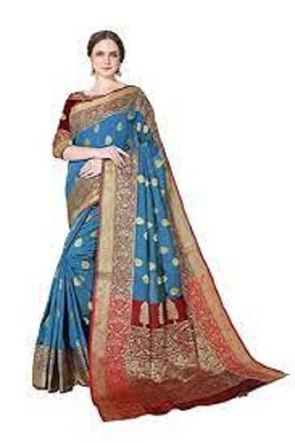 Casual Wear Shrink Resistant Breathable Banarasi Silk Traditional Ladies Sarees