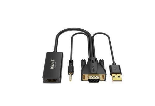  ऑडियो और USB पावर के साथ ब्लैक-I VGA से HDMI कन्वर्टर - (BI-VHDA) 