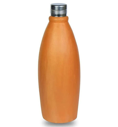 Matte Finished Oval Screw Cap Stainless Steel And Clay Water Bottle Capacity: 1.1 Liter Liter/Day