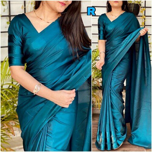 Available In Various Colors Plain Cotton Saree For Party Wear