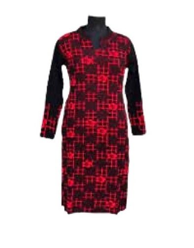 Casual Wear Light Weight Breathable Full Sleeve Printed Cotton Kurtis For Ladies Bust Size: 41 Inch (In)