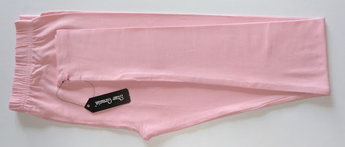 Casual Wear Stretchable Elastic Waistband Plain Cotton Leggings For Ladies - Cotton, Size L/XL, Light Pink, Plain Dyed Technique, Washable, All Season Comfort