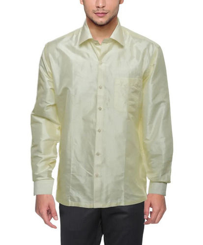 Comfortable And Skin Friendly Long Sleeves Plain Dyed Silk Shirt Age Group: 00