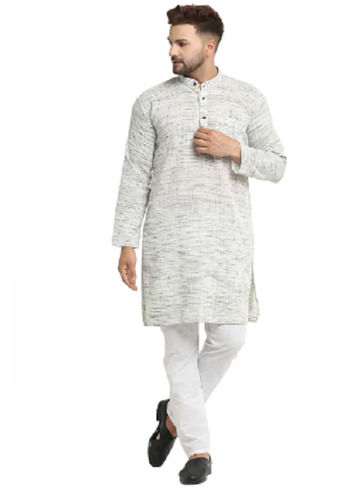 Full Sleeve Breathable Casual Wear Plain Cotton Khadi Kurta Chest Size: 32